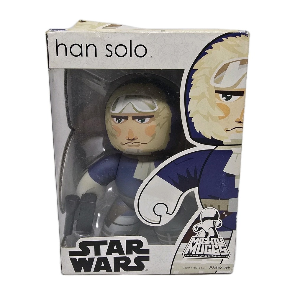 Star Wars Mighty Muggs Han‎ Solo Hoth w/ Blaster Figure 2007 Lucasfilm